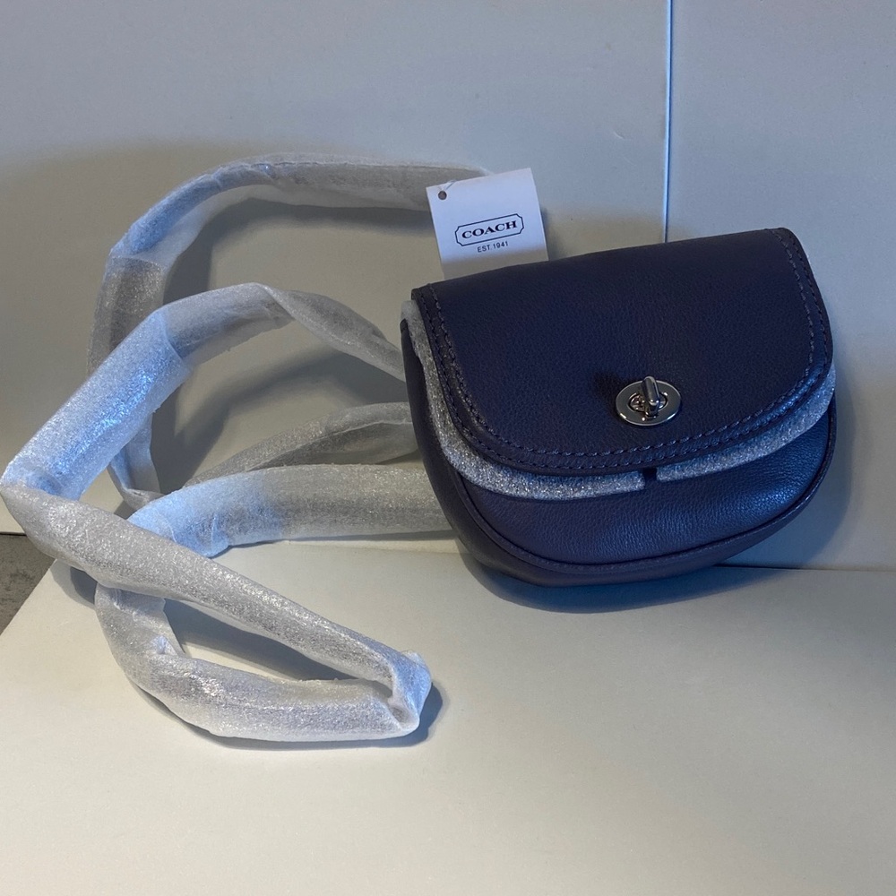 Coach Gray Leather crossbody Mini Bag